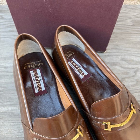 Men\'s Brown Italian Leather Slip-On Loafers